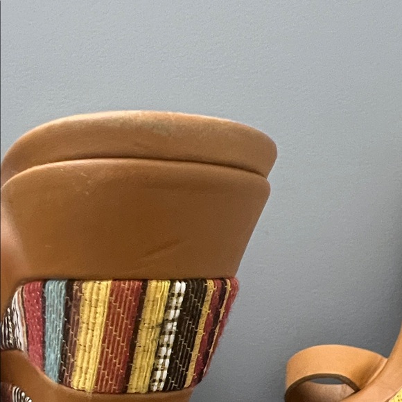 Casadei Leather Platform Wedge Sandals with Buckle Detail - Picture 6 of 9